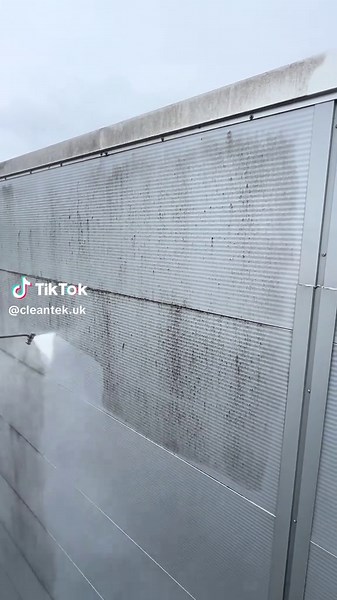 Some amazing results so far on this huge cladding cleaning job! #commercialcleaning #exteriorcleaning #satisfyingvideos #claddingcleaning #satisfying