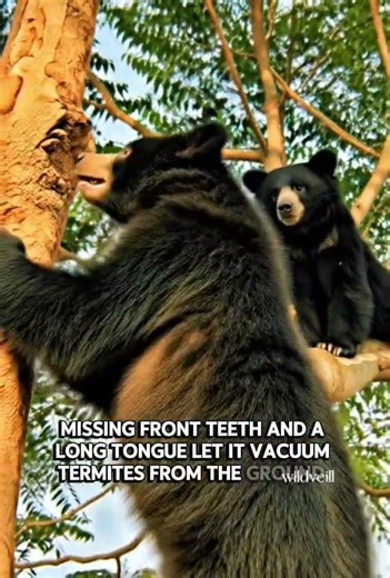 This Bear Eats Like a Vacuum Cleaner | Sloth Bear #wildveill #shorts