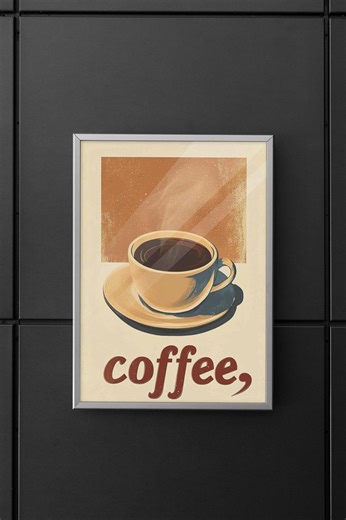Coffee Poster | Vintage Coffee Wall Art | Kitchen Cafe Decor | Minimalist Coffee Print | Barista Gift | Coffee Lover Artwork - Etsy