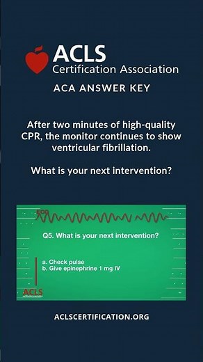 ACLS Megacode 4 Q5 Answer Key #acls #reels #aclsmegacode