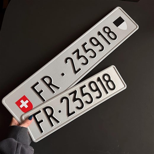 Pair Custom Switzerland Embossed License Plate Name White Sign Copy Personalize Delete Aluminum European Car Euro EU Swiss 2 Plate - Etsy