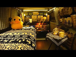 105 Van Camping Trip｜Relax in a comfortable car｜Rain the next morning｜ASMR