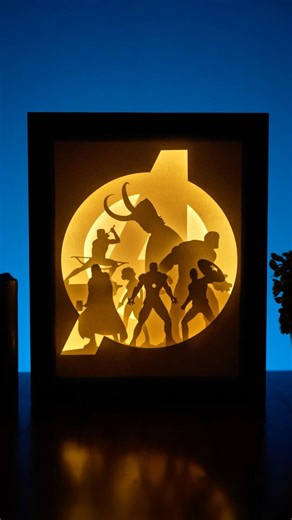 Avengers DIY Lightbox 💡#avengers #marvel #papercraft