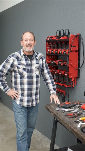 Wow I need this! Large Cordless Power Tool Organizer Wall Mount with Charging Station Heavy Duty #ad