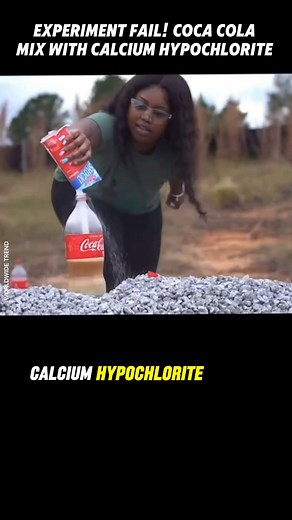 147K views · 110 reactions | Coca-Cola Mix With Calcium Hypochlorite: Science Experiment Fail! #funnyfailvideos #ScienceGoneWrong #Chemicalfails #funnyfails #cokeandchemistry | Worldwide Trend | Facebook