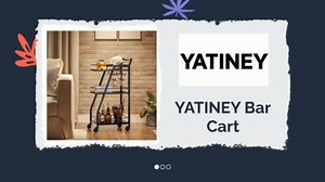 Bar Cart, Bar Cart for The Home, Small Bar Cart on Wheels, Beverage Cart, Home Bar Serving Cart with Glass Holder, Drink Cart for Bar, Kitchen, Marble Black and Black BC03BM