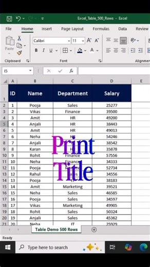 Excel Print Problem SOLVED!🖨️ Print Heading on EVERY Page #shorts #ytshorts #excel #exceltips #viral