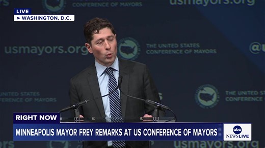 HAPPENING NOW: Minneapolis Mayor Jacob Frey delivers remarks at the U.S. Conference of Mayors in Washington, D.C. https://abcnews.go.com/US/live-updates/minneapolis-ice-shooting-live-updates-doj-investigating-apparent/?id=129340693 | ABC News