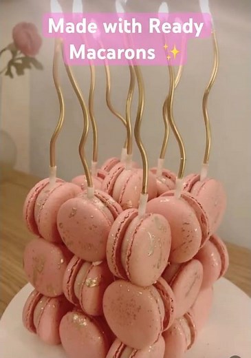 🍥Macaron Cube Cake | DIY at Home with Ready Macarons 🎂✨” #macaronday