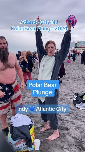 Polar Bear Plunge Jan 1, 2024. Indy 💙 Atlantic City #indyatlanticcity #newjersey #visitatlanticcity #doac