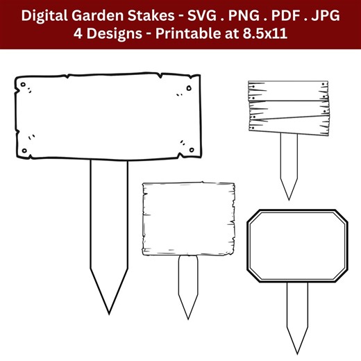 Garden Stakes SVG Bundle, Outdoor Sign PNG Clipart, Printable Plant Marker PDF (digital Download) - Etsy