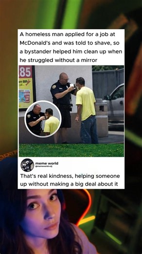 "A stranger helped him get ready for a job interview"