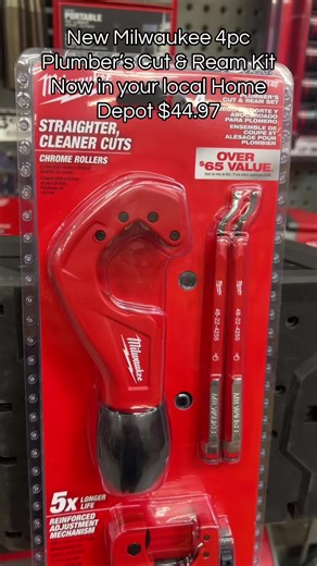 New Milwaukee 4pc Plumber’s Cut & Ream Kit now at your local Home Depot $44.97 #MilwaukeeTool #nothingbutheavyduty #homedepot
