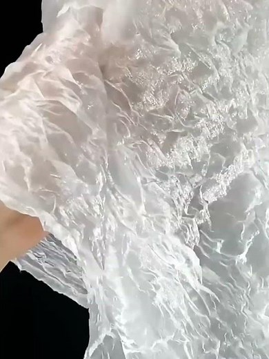 White Ripple Sheer Chiffon | Semi-Transparent Wedding Dress & DIY Fabric