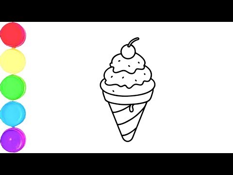 Ice cream Drawing, Painting & Coloring For Kids and Toddlers_ Child Art #icecreamdrawing