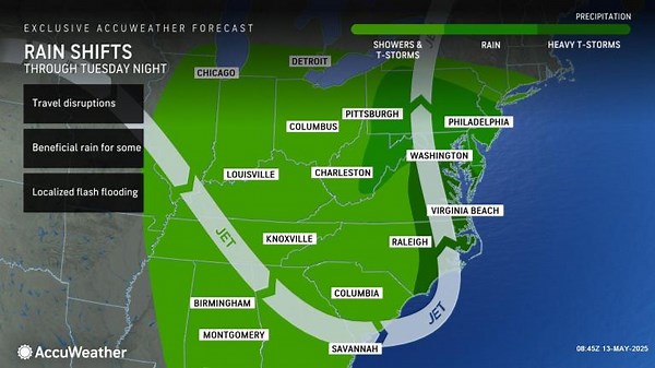 When will wet weather return to northeast US?