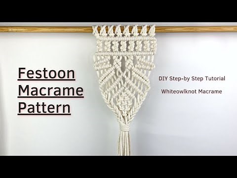 Vintage Festoon Macrame Pattern / Macrame Tutorial Festoon for decorating curtains or tablecloths