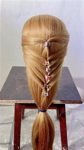 Beautiful mini claw clips hairstyle tutorial for girls #hairstyle #diyhairstyle #hair #hair #hair