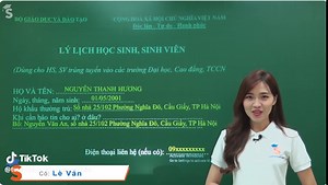 Hướng dẫn điền sơ yếu lý lịch học sinh, sinh viên
