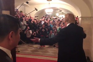 Watch: Trump surprises White House tour visitors