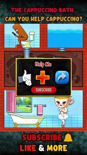 The cappuccino want to get a bath 🚿... Can you Help the cappuccino? #games #gameplay #funny