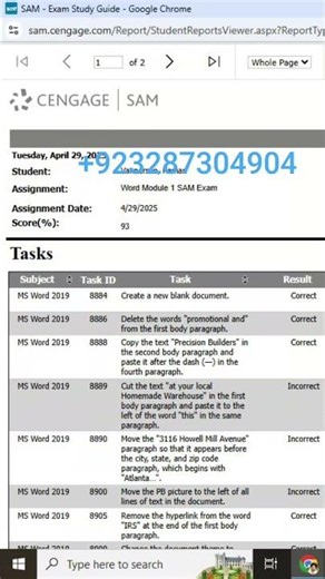Word Module 1 Sam Exam