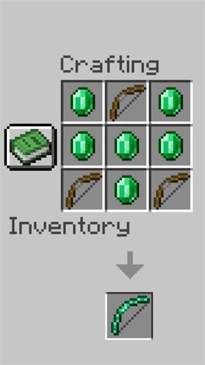 Crafting the Emerald Bow in Minecraft! 🤯🏹#minecraft #mcpe
