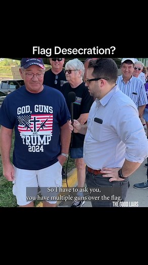 Is this flag desecration? #iowa #interview #fyp #flag #hm #funny #politics