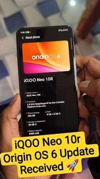 iQOO Neo 10R Origin OS 6 Update Rollout Started! 🚀 #2025 #iqoo #smartphone #shorts #tech #update