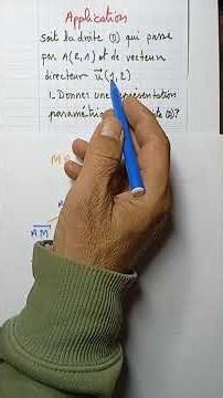 tronc commun : la représentation paramètrique de la droite.