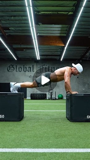 Scott Mathison on Instagram: "Plyo box push-up work for explosiveness and agility. Gym: @globalfitnessstudio 🎥 @richfit_media"