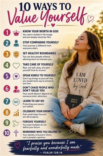 10 Powerful Ways to Value Yourself | God Says You Are Worthy #bibleverse #motivation #jesus