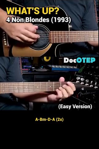 66K views · 1.8K reactions | What's Up - 4 Non Blondes (1993) Easy Guitar Chords Tutorial with Lyrics Part 1 REELS #DocOtepGuitarTutorial | Doc OTEP Studio | Facebook