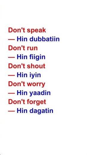 Learn English negative sentences with Afaan Oromo meanings