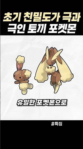초기 친밀도가 극과 극인 토끼 포켓몬