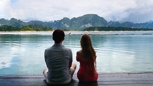 Rear View Couple Sitting Together On Stock Footage Video (100% Royalty-free) 1063720423 | Shutterstock
