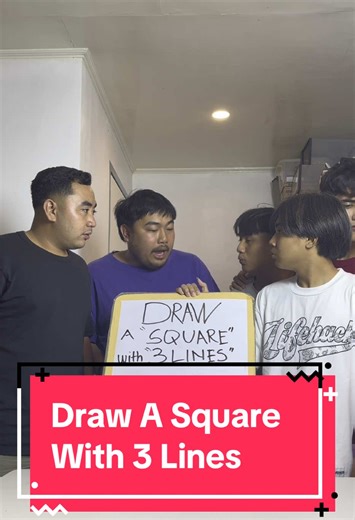 Draw A square With 3 Lines ! #teamrepatids #kuyachichi @Team Repatids Official