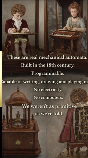 Before electricity… before computers… machines were already mimicking human behaviour. These automata still work today. What else have we forgotten? Built over 250 years ago. Still functioning.? #automata #historytok #mechanical #before #electricity