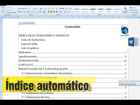Como insertar índice automático en WORD | la mejor explicación