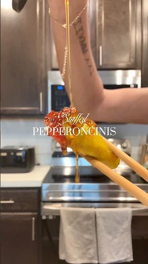 Stuffed Pepperoncinis 🌶️ #pepperoncini #appetizer #appetizers #partyfood #viral #trending #foodie