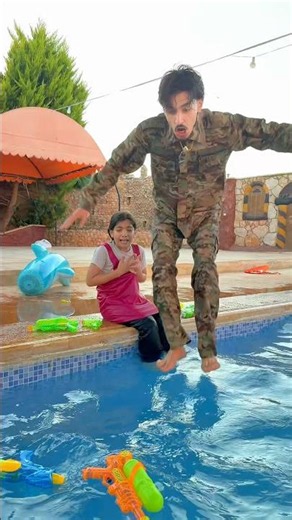 Masha crying in the pool and a shock 😱 Uncle Policeman cheered her up !!!