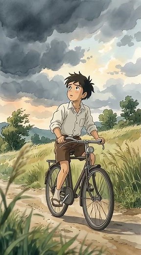 A Boy, A Bicycle & The Rain 🌧️— Ghibli Short Film