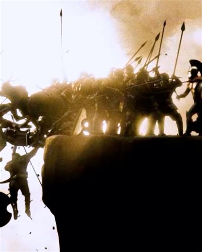 300 Spartans Throw Enemies Off A Cliff. Then They Joke About The Arrow Rain. (300 2006)