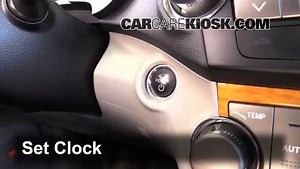How to Set the Clock / Change Time on a 2009 Toyota Highlander Hybrid Limited 3.3L V6