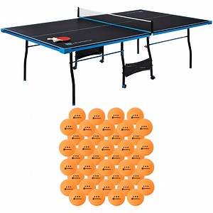 Official Size Indoor Table Tennis Pong Table and 3-Star Ping Pong Balls, 40 Pack