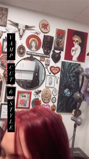 Vampire inspired haircut and style 🩸😍 I love that I’ve been getting more and more fun haircuts! Always use my favorites @ivyann.shears ✂️ #yourstylistbennie #hairstylist #palmdeserthairstylist #haircut | Hair by bennie