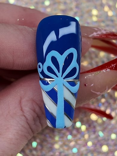 Easy Christmas Present Nail Art Tutorial for Beginners