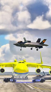 1M views · 18K reactions | Amazing USA Marine F-35 Jet aborting the take off of Giant Antonov 225 | IronGaming | Facebook