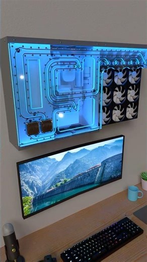 Making a Wall Mounted PC #pcbuild #tech #gamingpc #gaming #pcsetup #3dprinting #computer #animation