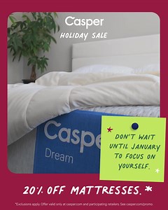 Holiday magic starts with a full night's sleep. Get 20% off mattresses during our Holiday Sale. Your body will thank you. | Casper